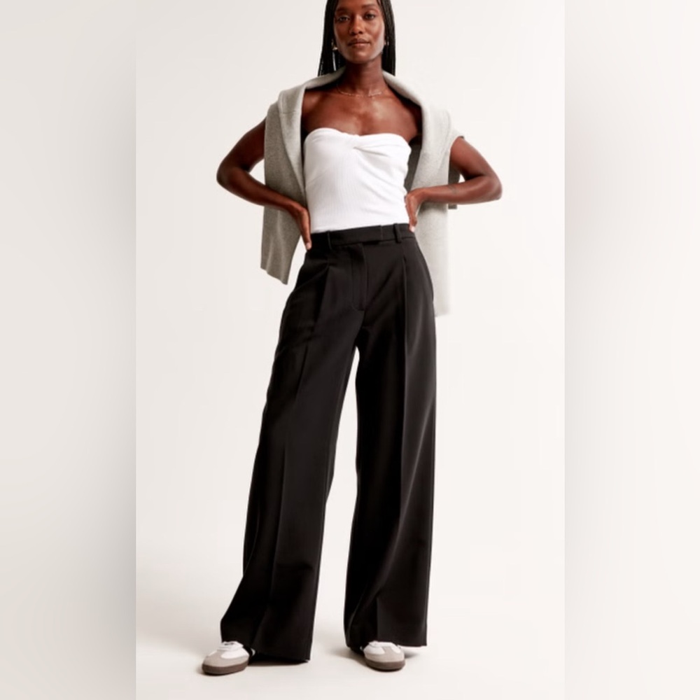 Abercrombie & Fitch Black Ultra Wide Leg Trousers